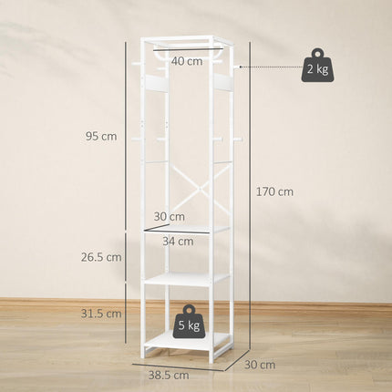 Multi-Storage Clothes Rack - White