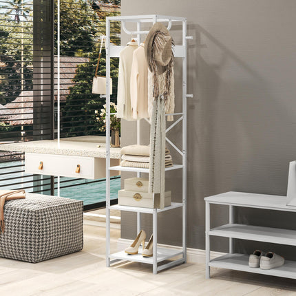 Multi-Storage Clothes Rack - White
