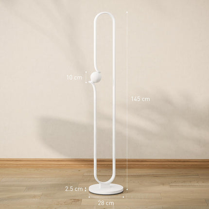 LED Floor Lamp, Dimmable Floor Standing Lamp with Glass Night Light, Foot Switch for Living Room, Bedroom, Office, White