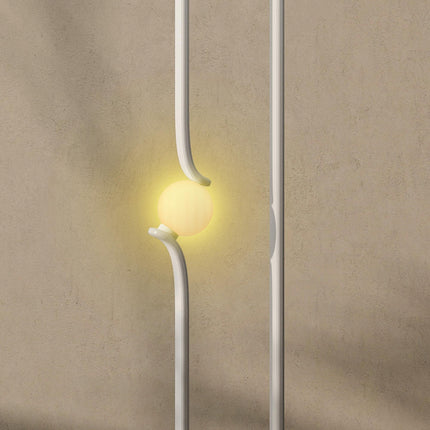 LED Floor Lamp, Dimmable Floor Standing Lamp with Glass Night Light, Foot Switch for Living Room, Bedroom, Office, White