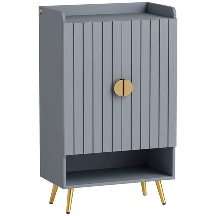 Modern Shoe Cabinet with 2 Doors, Open Shelf and Adjustable Shelves, 15 Pair Hal