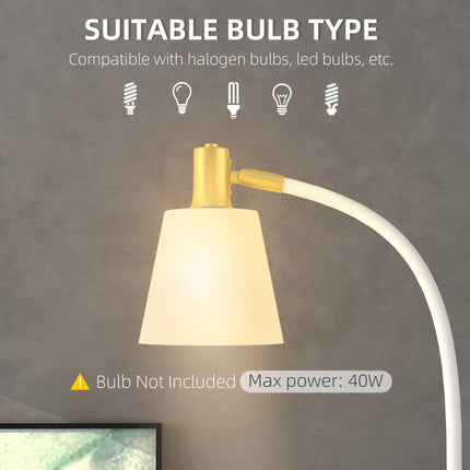Floor Lamp for Living Room, Spotlight Reading Standing Lamp with Adjustable Height, Rocker on/off Switch, Indoor Task Lighting for Bedroom, Office, White (Bulb not Included)