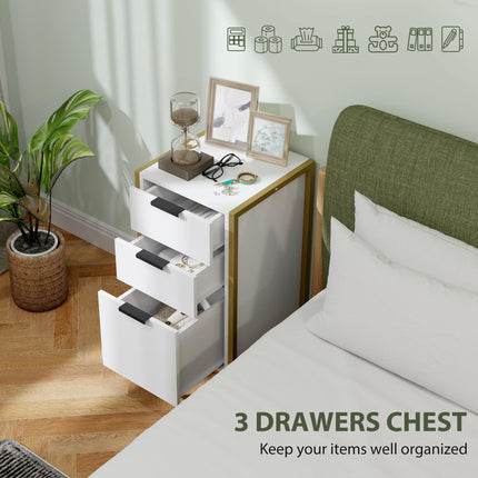 Bedroom Chest of Drawers, Industrial 3-Drawer Dresser, Storage Drawers Unit with