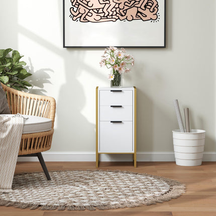 Bedroom Chest of Drawers, Industrial 3-Drawer Dresser, Storage Drawers Unit with