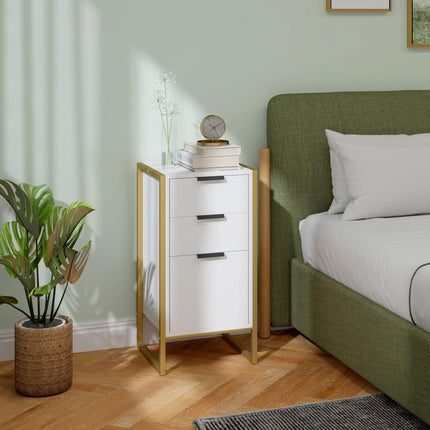 Bedroom Chest of Drawers, Industrial 3-Drawer Dresser, Storage Drawers Unit with