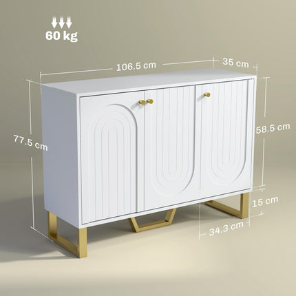 3-Door Sideboard Storage Cabinet - White