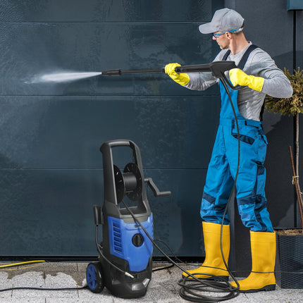 2200W High Pressure Washer, 170 Bar Pressure Washer with Adjustable Nozzle and 6M Hose, 32W x 32D x 80H cm Blue