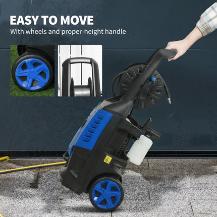 2200W High Pressure Washer, 170 Bar Pressure Washer with Adjustable Nozzle and 6M Hose, 32W x 32D x 80H cm Blue