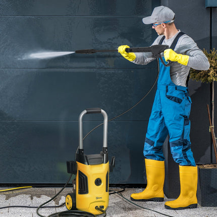 1800W Portable Electric Pressure Washer Set with Adjustable Nozzle - Yellow