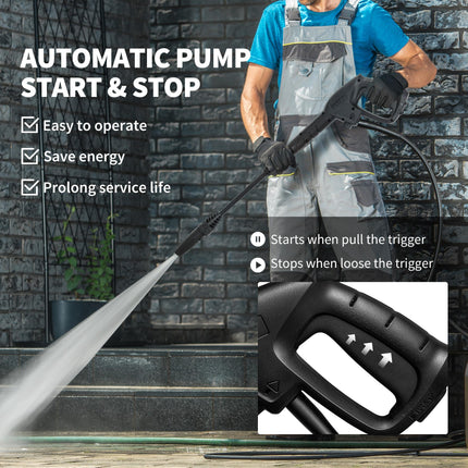 1800W Portable Pressure Washer Set with Adjustable Nozzle & 6M Hose - Green
