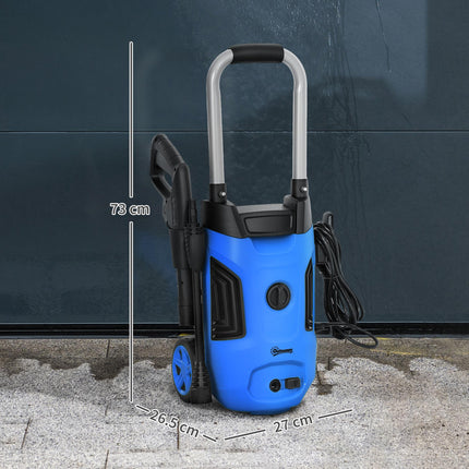 1800W Portable Electric Pressure Washer With Adjustable Nozzle - Blue