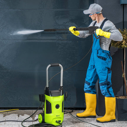 1800W Portable Electric Pressure Washer 150 Bar with Adjustable Nozzle - Green