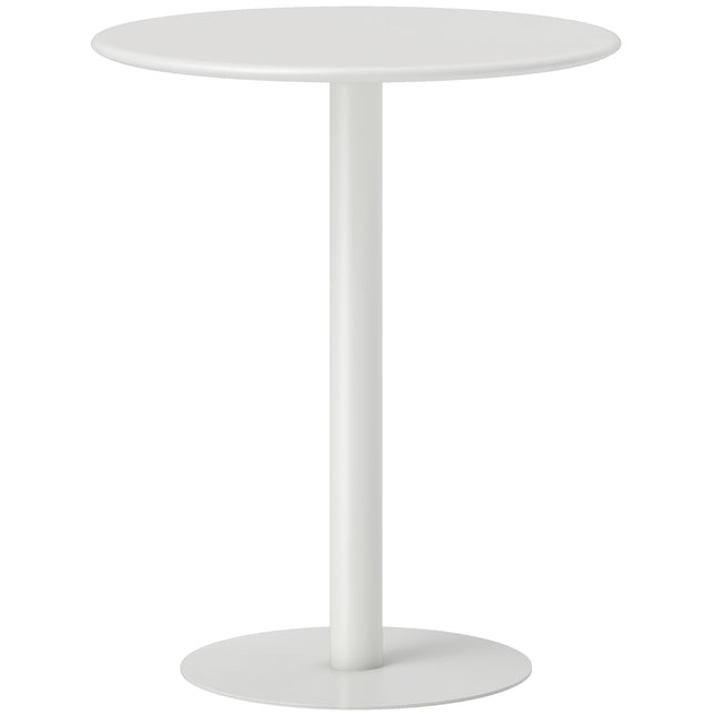 Dining Table, Round Kitchen Table with Steel Base for Living Room, Dining Room, 60 x 60 x 72cm, White