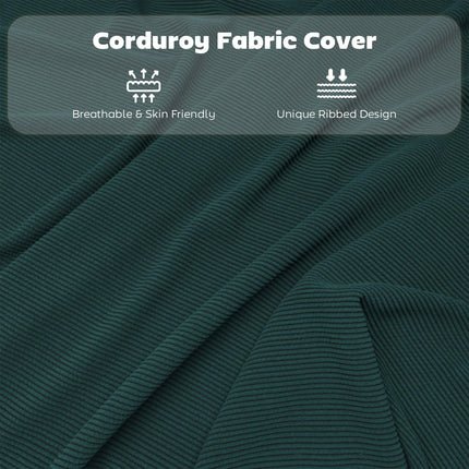 Set of Four Folding Corduroy Seat Chairs - Teal