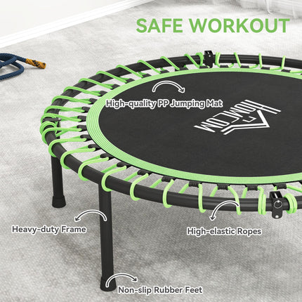 Mini Round Steel Frame Trampoline w/ Adjustable Handle, Green