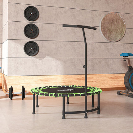 Mini Round Steel Frame Trampoline w/ Adjustable Handle, Green