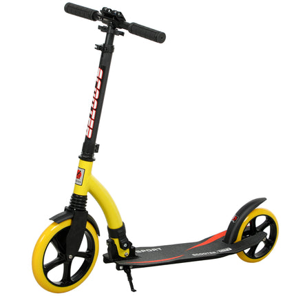 Foldable Kick Scooter with Double Shock Absorption and Big Wheels, Height Adjust