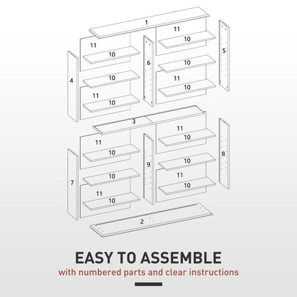 16-Compartment Media Shelf - Black
