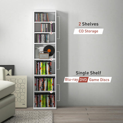 260 Narrow CD Storage Unit - White
