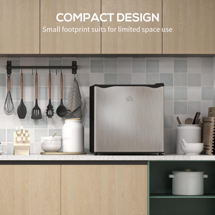 35L Mini Freezer with Adjustable -24℃ to -14℃ Temperature Control - Silver Tone