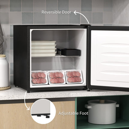 35L Mini Freezer with Adjustable -24℃ to -14℃ Temperature Control - Silver Tone