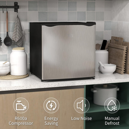 35L Mini Freezer with Adjustable -24℃ to -14℃ Temperature Control - Silver Tone