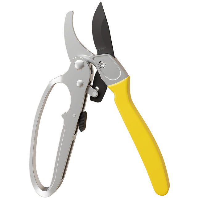 Garden Secateurs, Pruning Shears Heavy Duty with Sharp SK5 Blade, Bypass Pruners with Safety Lock, 8", Yellow