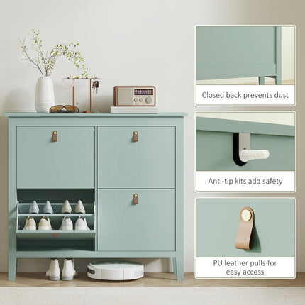 Modern Four-Drawer Shoe Cabinet - Green