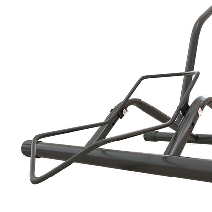 Set of 2 Portable Steel Bike Floor Stands for 16-29 Inch Bikes - Black