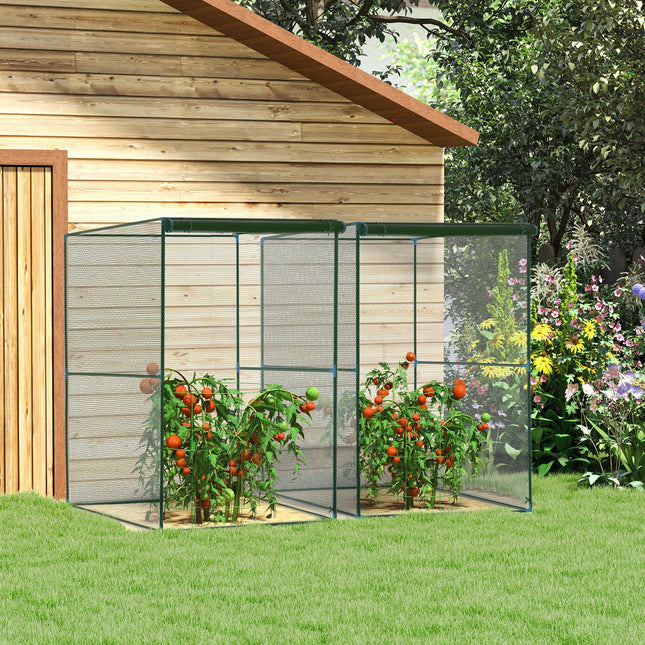 Set of 2 Fruit Cage Bird Netting, Vegetable Plant Protection Tent with Zipped Do