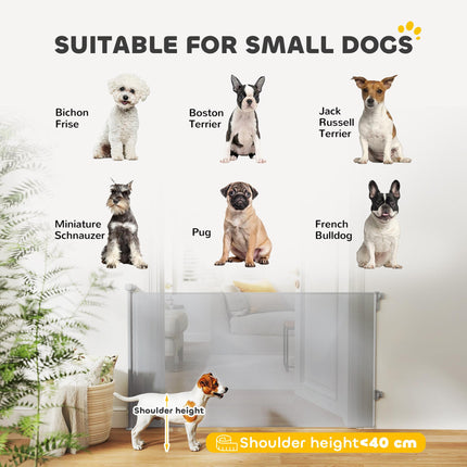 Retractable Stair Gate Extends Up to 140 cm Wide, Dog Gate for Doorways, Stairways, Hallways, Grey