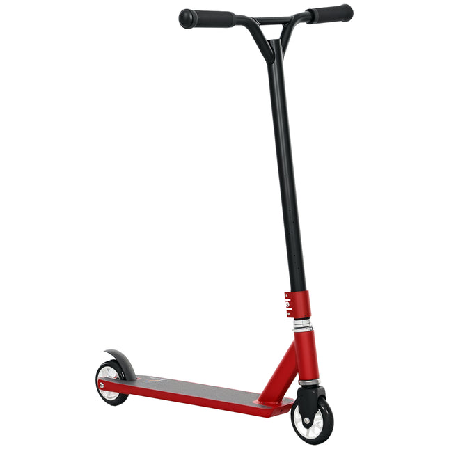 Stunt Scooter, 360° Entry Level Tricks Scooter w/ Lightweight Aluminium Deck and ABEC 7 Bearing, For Age 14+ Beginners, Red