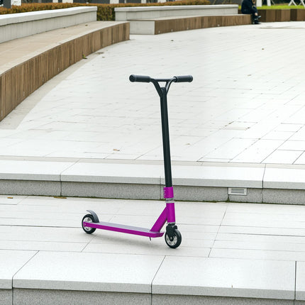 Stunt Scooter, 360° Entry Level Tricks Scooter w/ Lightweight Aluminium Deck and ABEC 7 Bearing, For Age 14+ Beginners, Purple