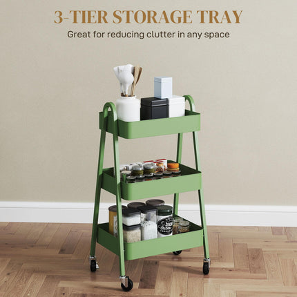 Three-Tier Storage Trolley - Green