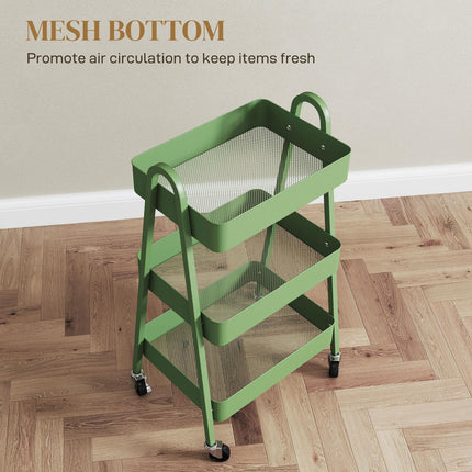 Three-Tier Storage Trolley - Green