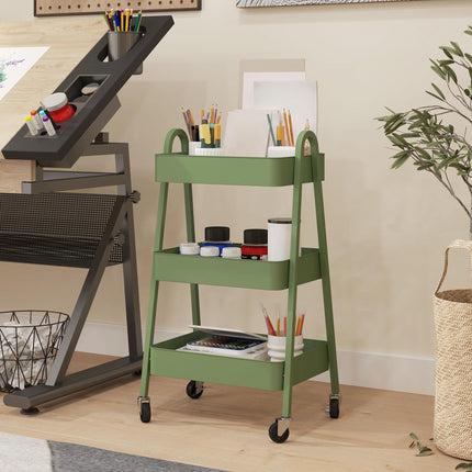 Three-Tier Storage Trolley - Green