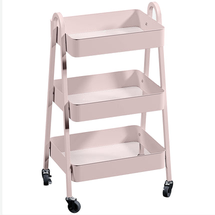 Three-Tier Storage Trolley - Pink