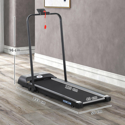 Foldable Walking Treadmill, with LED Display and Wheels, for Home, Office, Gym, Blue