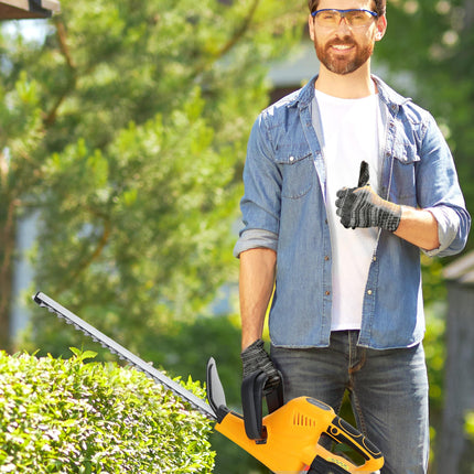 20" Cordless Hedge Trimmer, 18V Electric Hedge Cutter with 51cm Dual Action Blade, 2 x 4000mAh Batteries and Brushless Motor for Garden Branches, Shrubs, Twigs, Orange
