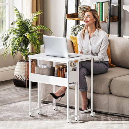 63 cm Drop Leaf Writing Work Desk - White