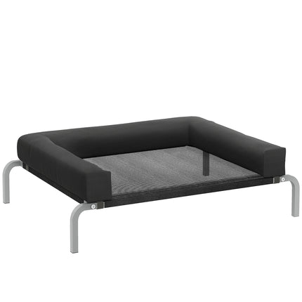 Elevated Dog Bed with Removable Bolsters, Raised Dog Bed for Small Breeds, Portable Indoor & Outdoor Pet Cots, Black