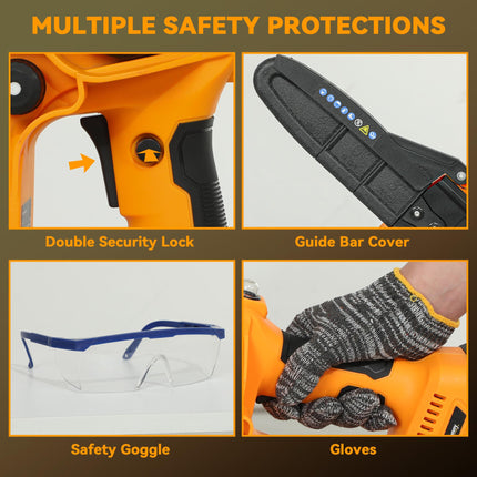 Mini Pruning Saw Cordless, 8 Inch Electric Pruning Saw with 2 x 4000mAh Batterie