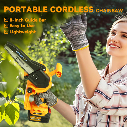 Mini Pruning Saw Cordless, 8 Inch Electric Pruning Saw with 2 x 4000mAh Batterie