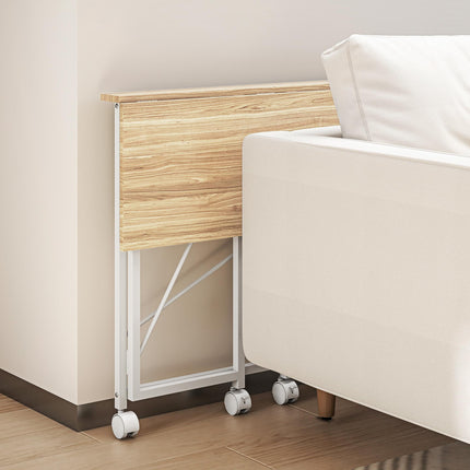 80 cm Folding Desk on Wheels - Natural Tone
