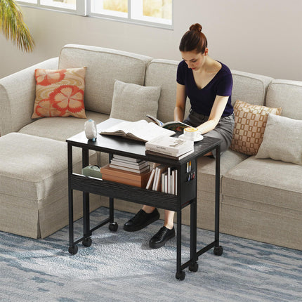 80 cm Drop Leaf Writing Work Desk - Black