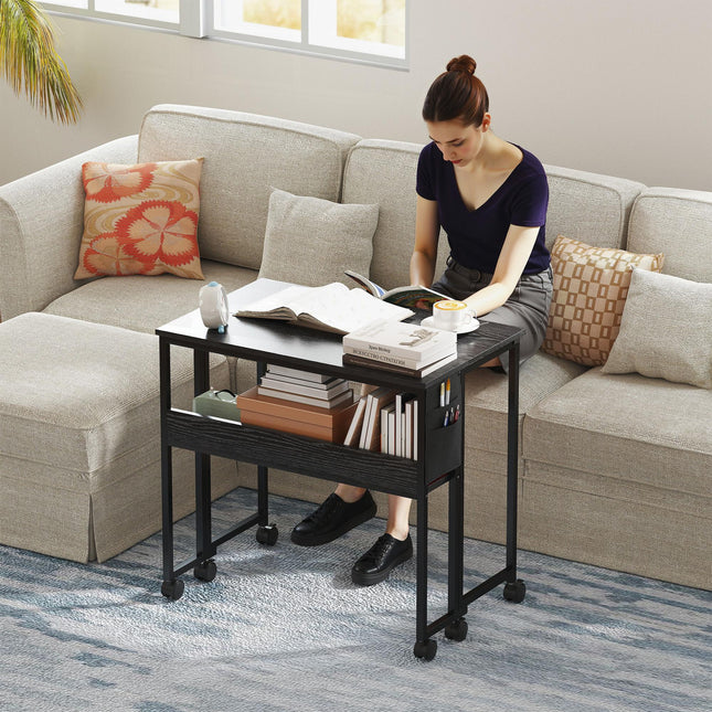 80 cm Drop Leaf Writing Work Desk - Black