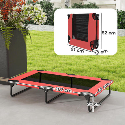 Portable Raised Dog Bed, Elevated Pet Cot with Breathable Mesh for Indoor Outdoo