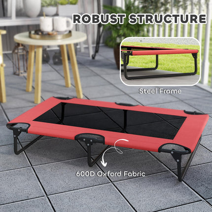 Portable Raised Dog Bed, Elevated Pet Cot with Breathable Mesh for Indoor Outdoo