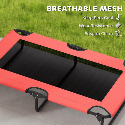 Portable Raised Dog Bed, Elevated Pet Cot with Breathable Mesh for Indoor Outdoo