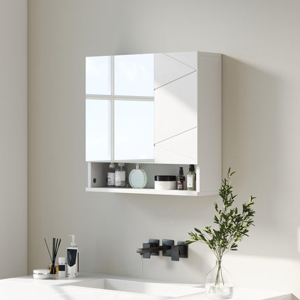kleankin Wall Mounted Bathroom Storage Cupboard - White